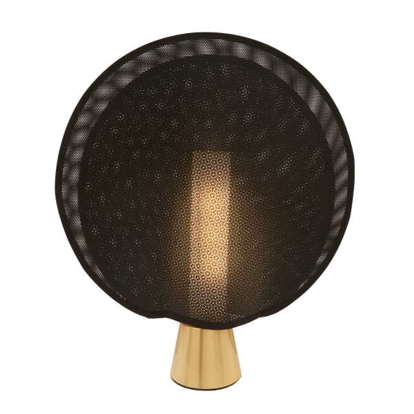 Lampe en métal doré et maille plastique noire H40 cm MAILLE